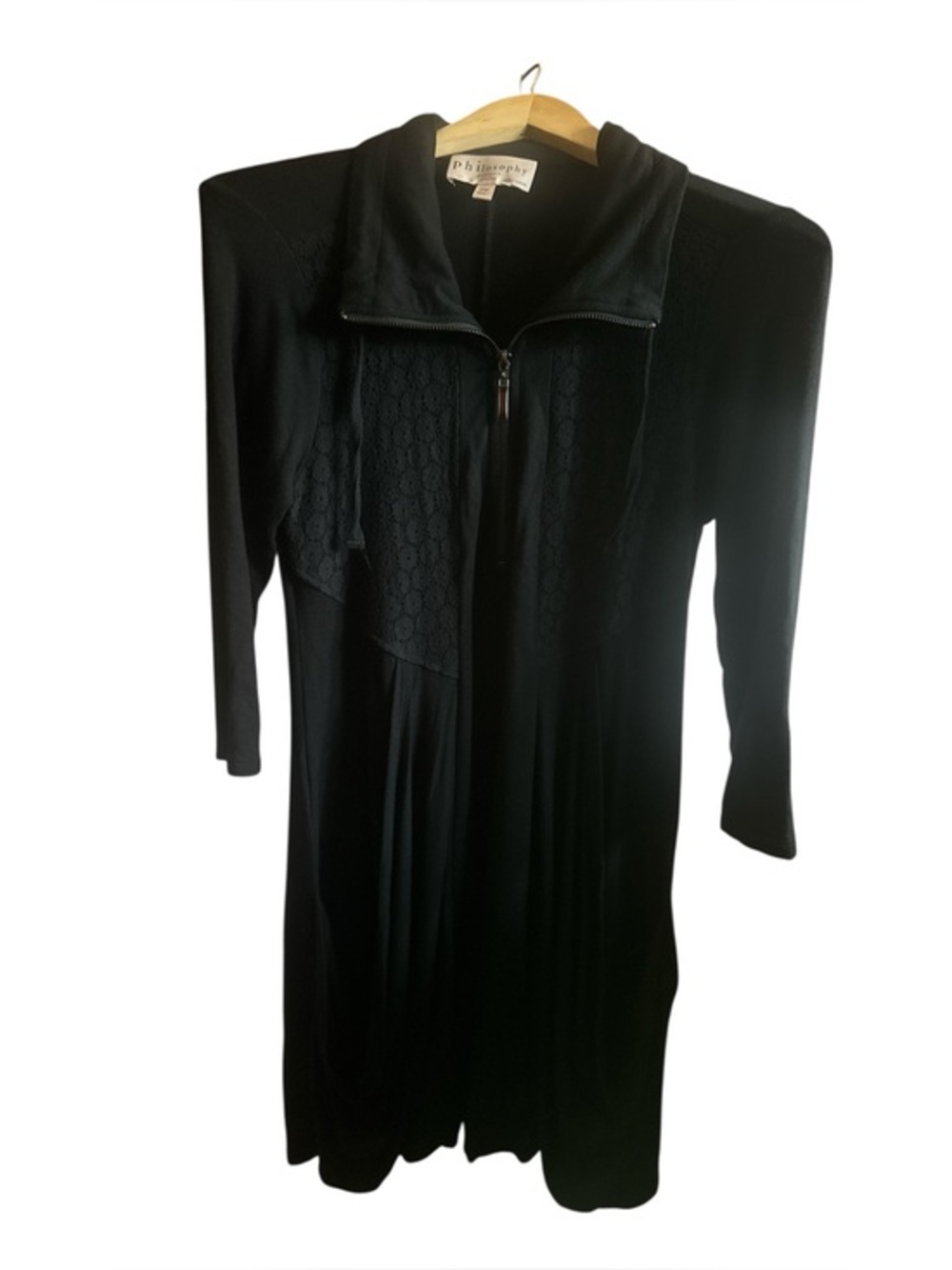 Philosophy Women’s Size Petite Medium Long Sleeve Floral Lace Shirt Dress Goth